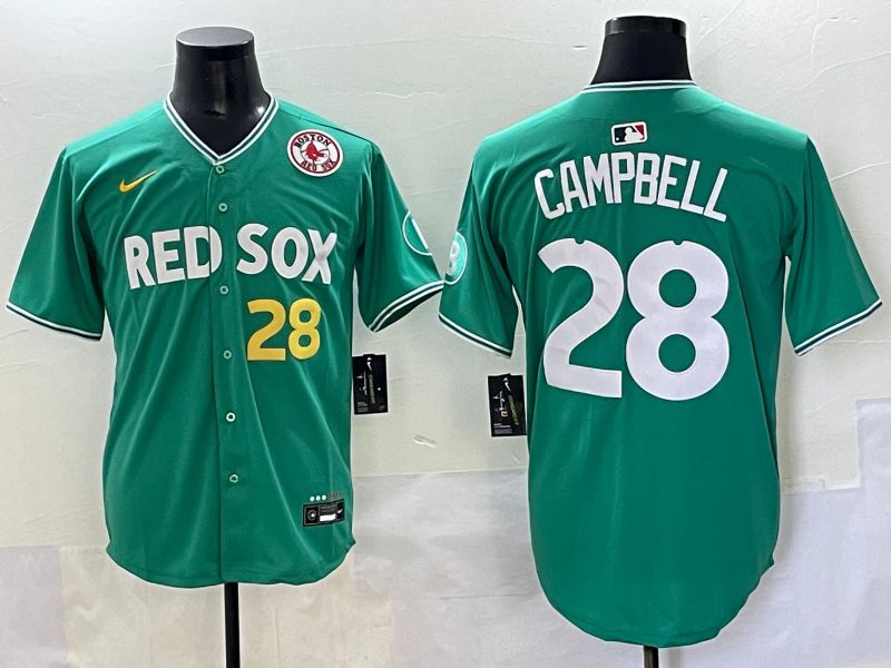 Men 2025 Boston Red Sox #28 Campbell Dark Green Joint Name Nike MLB Jersey style 6->boston red sox->MLB Jersey